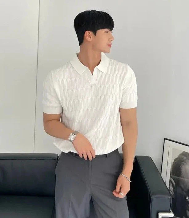 Muscle Fit Knit Polo Shirt | Soft & Stylish-White-Small (Sold out!)-State of Style