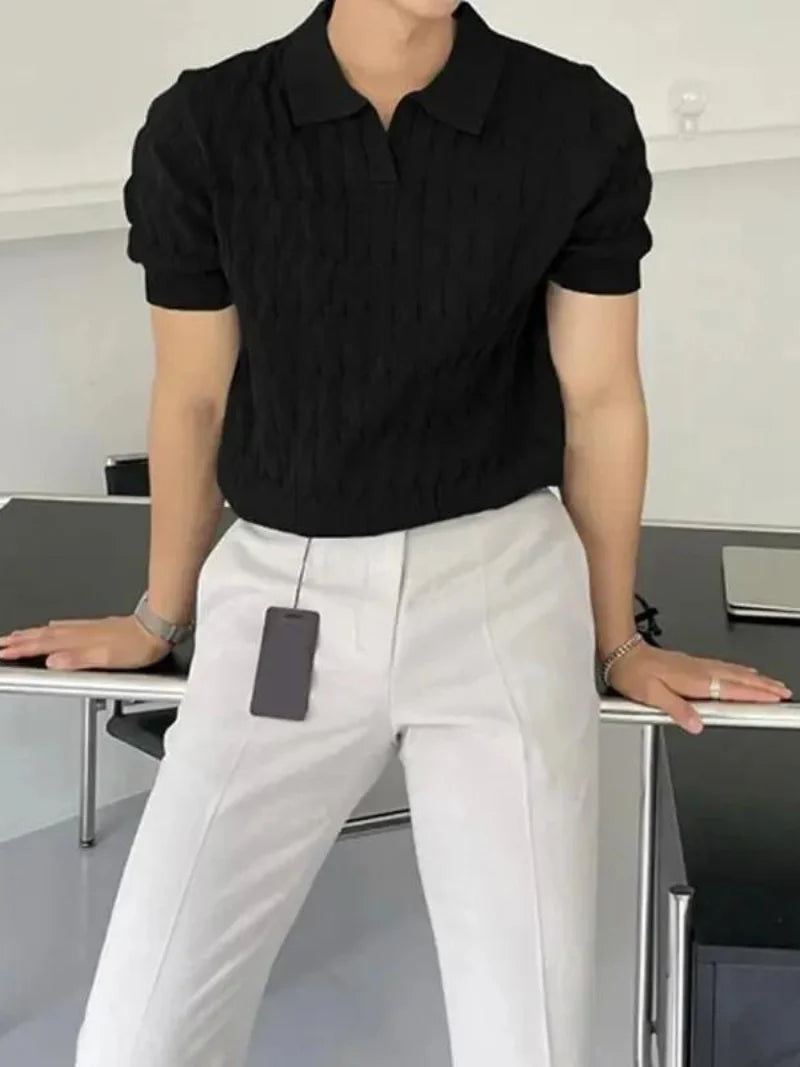 Muscle Fit Knit Polo Shirt | Soft & Stylish-White-Small (Sold out!)-State of Style