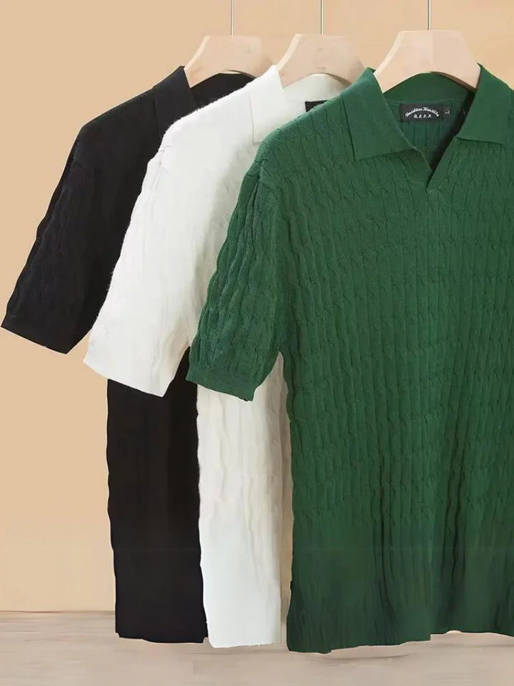 Muscle Fit Knit Polo Shirt | Soft & Stylish-White-Small (Sold out!)-State of Style