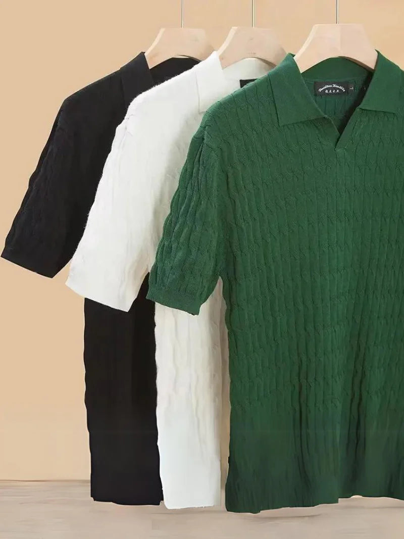 Muscle Fit Knit Polo Shirt | Soft & Stylish-White-Small (Sold out!)-State of Style