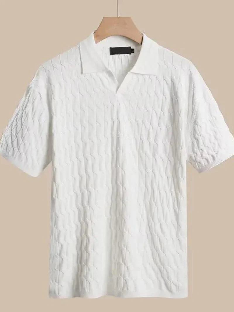Muscle Fit Knit Polo Shirt | Soft & Stylish-White-Small (Sold out!)-State of Style
