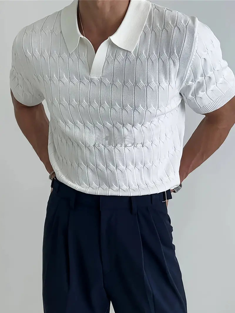 Muscle Fit Knit Polo Shirt | Soft & Stylish-White-Small (Sold out!)-State of Style