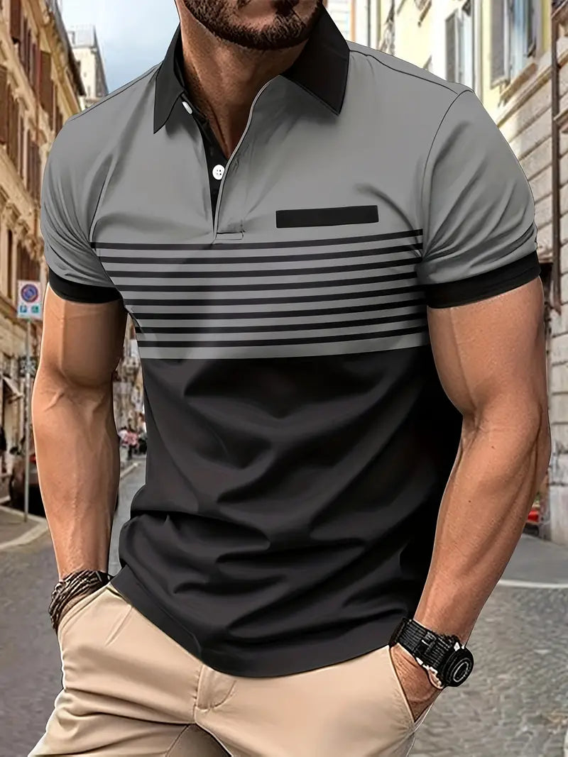 Muscle Fit Polo | Premium Comfort-Gray-S-State of Style