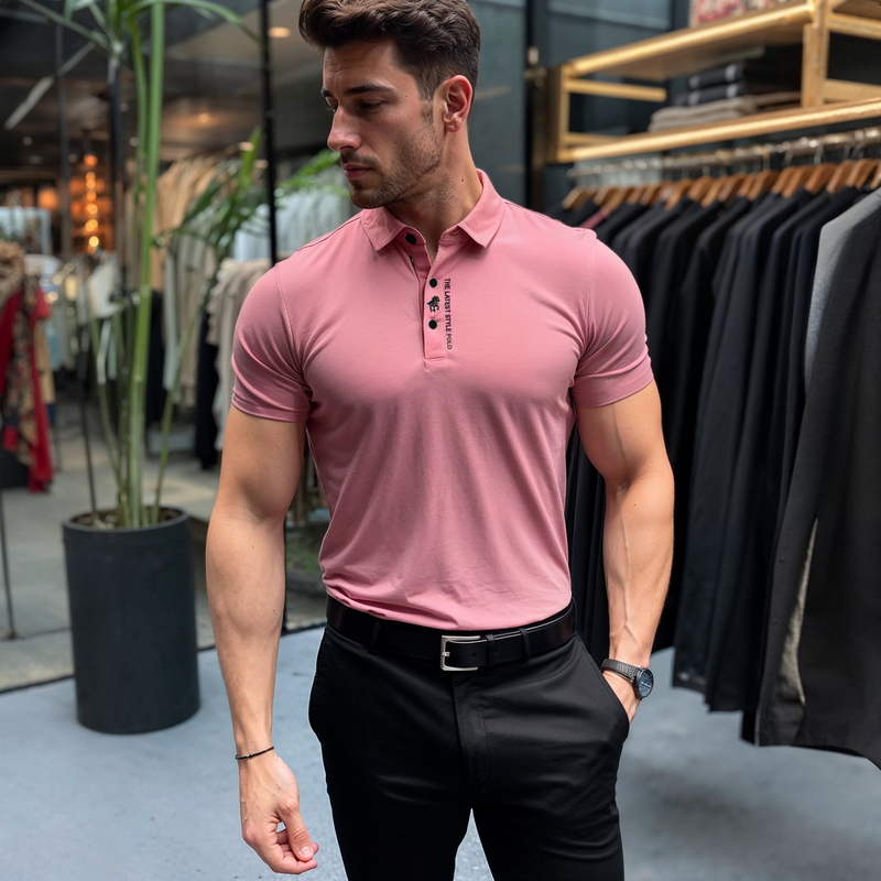 Muscle Fit Polo Shirt | Stylish & Comfortable-Pink-XS-State of Style