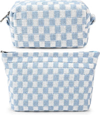 Must-Have Checked Make-up Bag Set-Red-State of Style