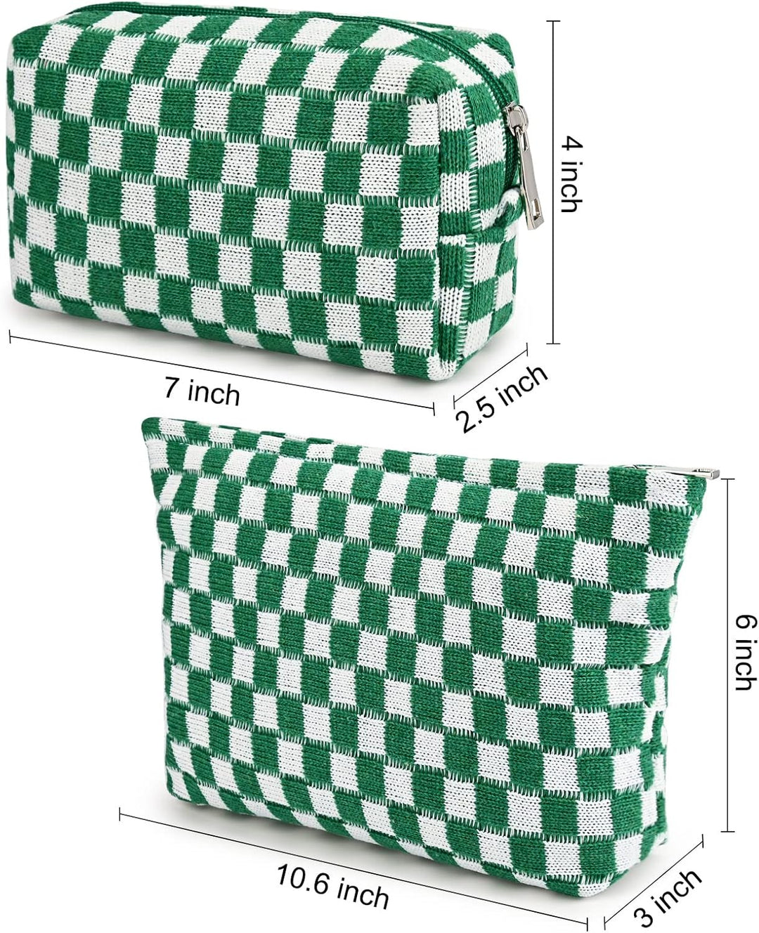 Must-Have Checked Make-up Bag Set-Red-State of Style