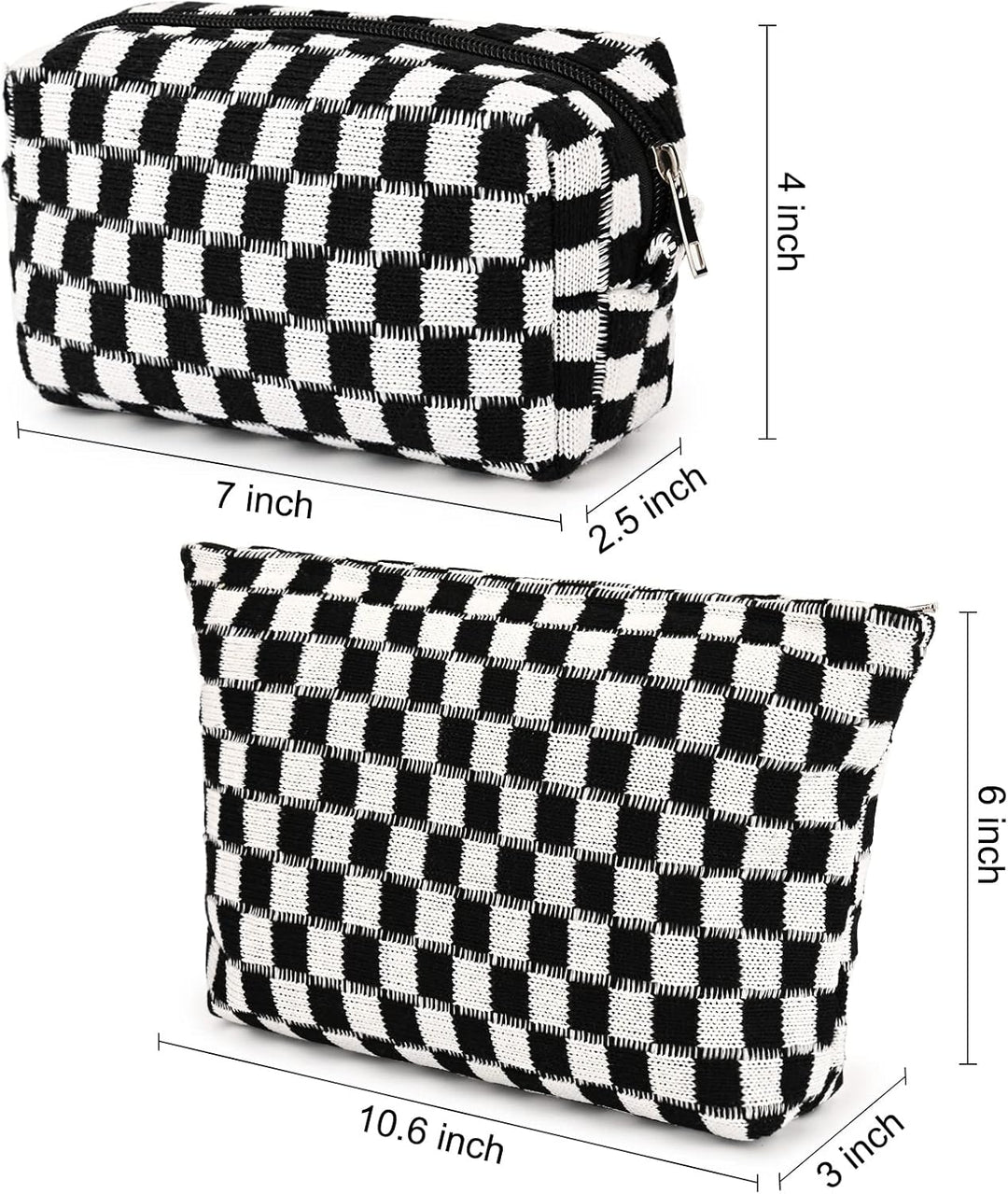 Must-Have Checked Make-up Bag Set-Red-State of Style