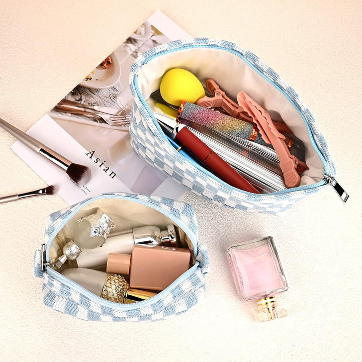 Must-Have Geruite Make-up Tas Set-Rood-State of Style