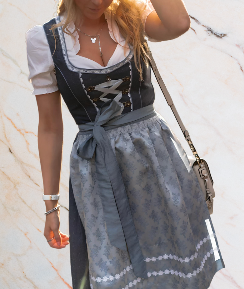 Myrtille – Short-Sleeve Mini Dress with Bow Print-XS-State of Style