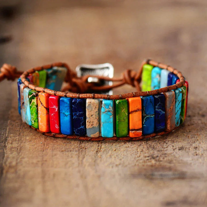 Mystic Journey Bracelet | Tibetan Rainbow Jasper Stones-State of Style