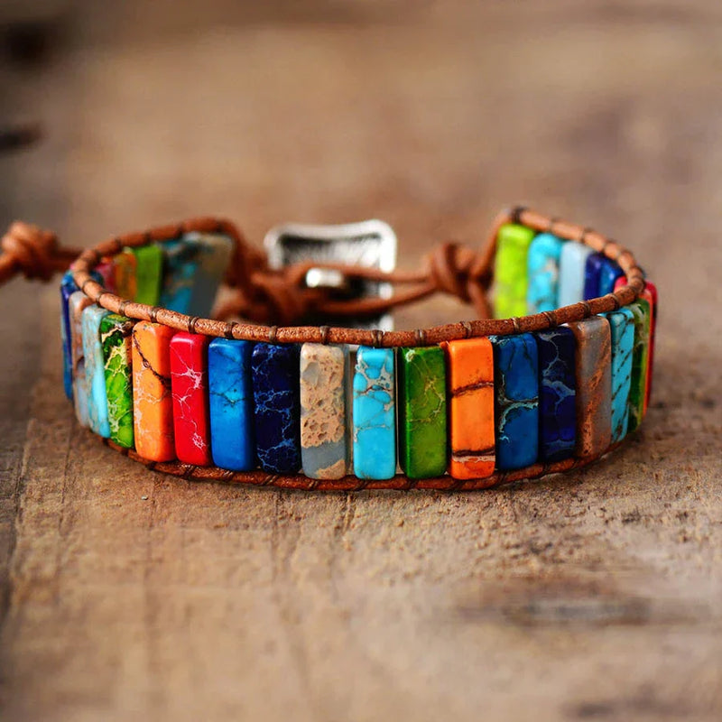 Mystic Journey Bracelet | Tibetan Rainbow Jasper Stones-State of Style