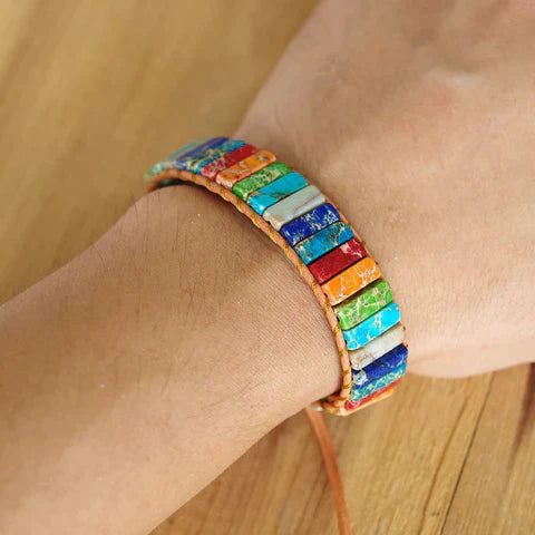 Mystic Journey Bracelet | Tibetan Rainbow Jasper Stones-State of Style
