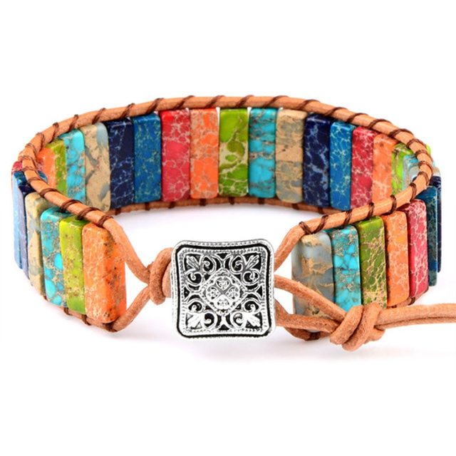 Mystic Journey Bracelet | Tibetan Rainbow Jasper Stones-State of Style