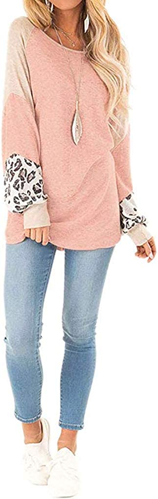 Naggoo – Colour Block Leopard Print Crew Neck Sweatshirt-Pink 01-Select-State of Style