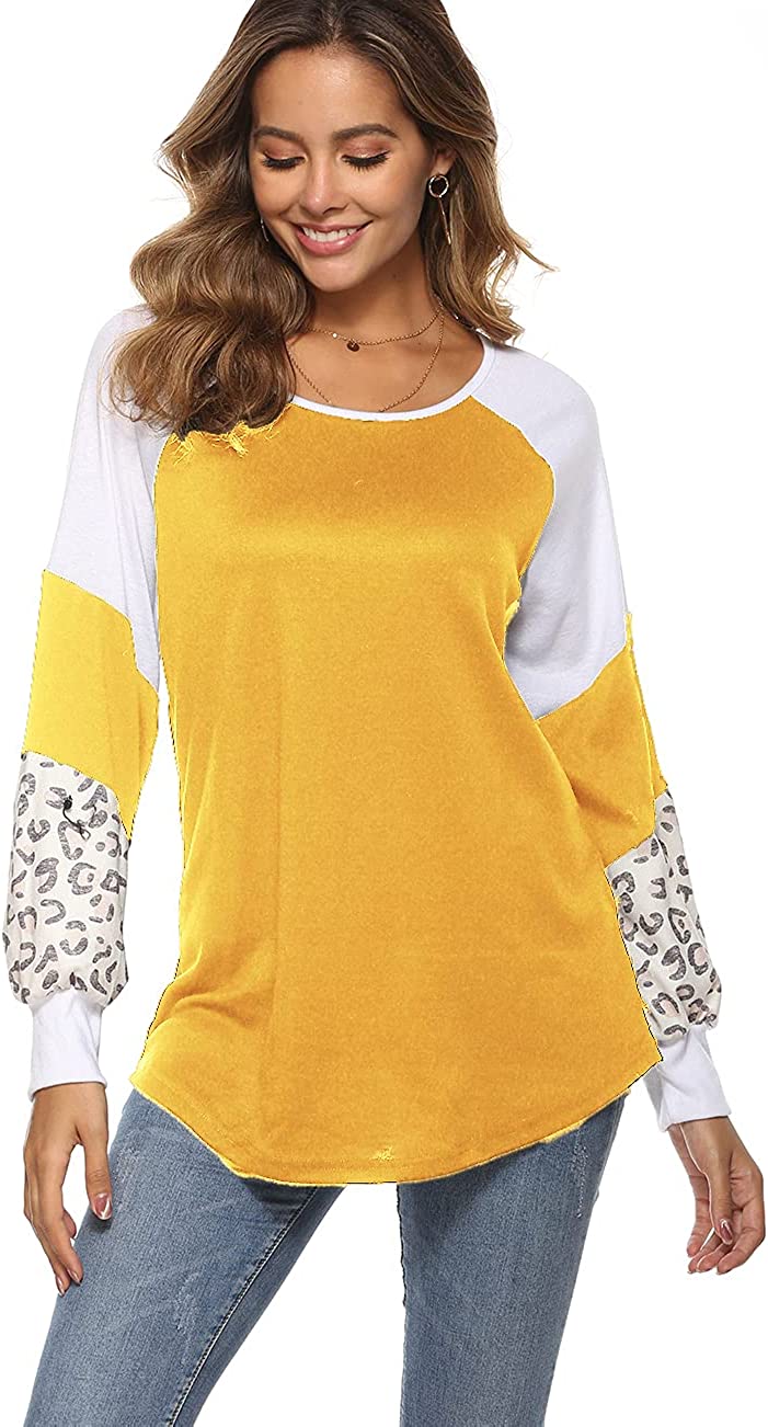 Naggoo – Colour Block Leopard Print Crew Neck Sweatshirt-Pink 01-Select-State of Style