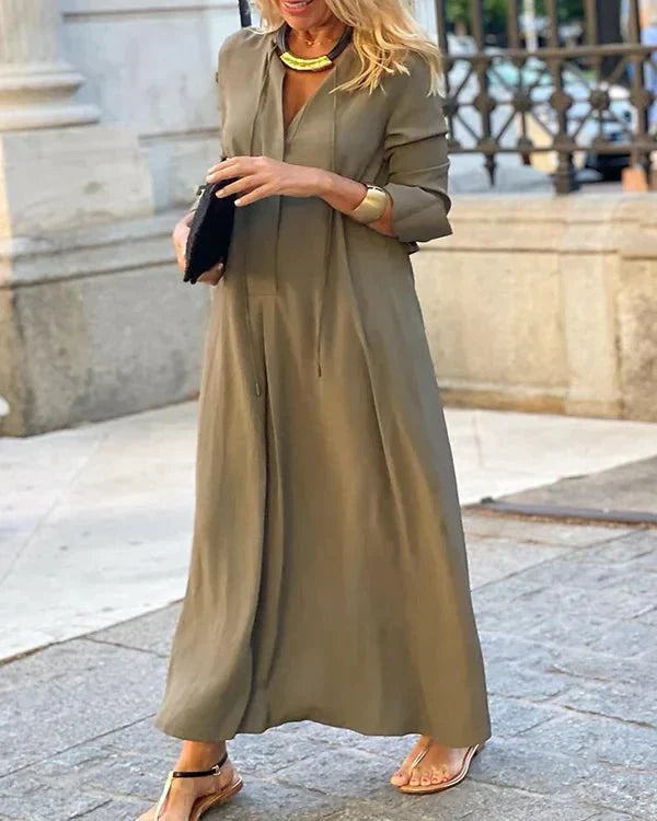 Autumn Maxi Dress with Long Sleeves – Amira