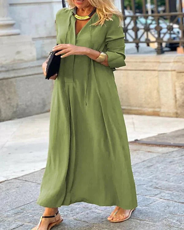 Autumn Maxi Dress with Long Sleeves – Amira