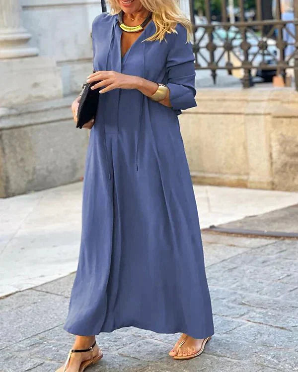 Autumn Maxi Dress with Long Sleeves – Amira
