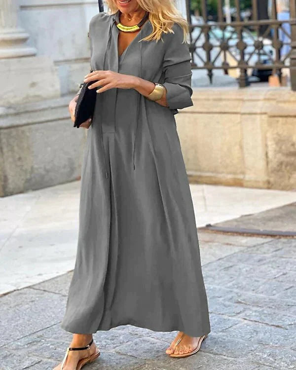 Autumn Maxi Dress with Long Sleeves – Amira