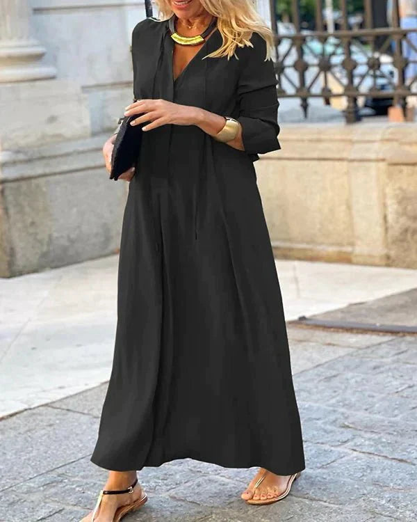 Autumn Maxi Dress with Long Sleeves – Amira