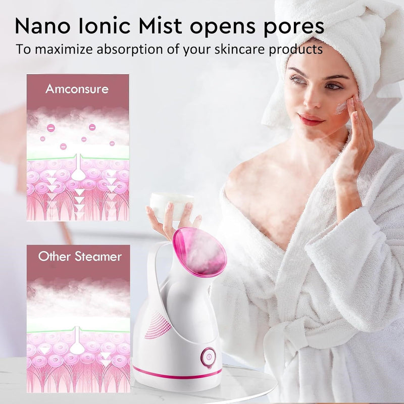 Nano Ionic Facial Steamer – Deep Cleanse & Hydrate Your Skin!-Pink-State of Style