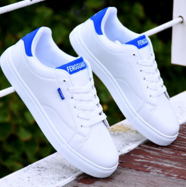 NaomiSneaks | Women's Trendy Casual Sneakers-White and Blue-8.0-State of Style