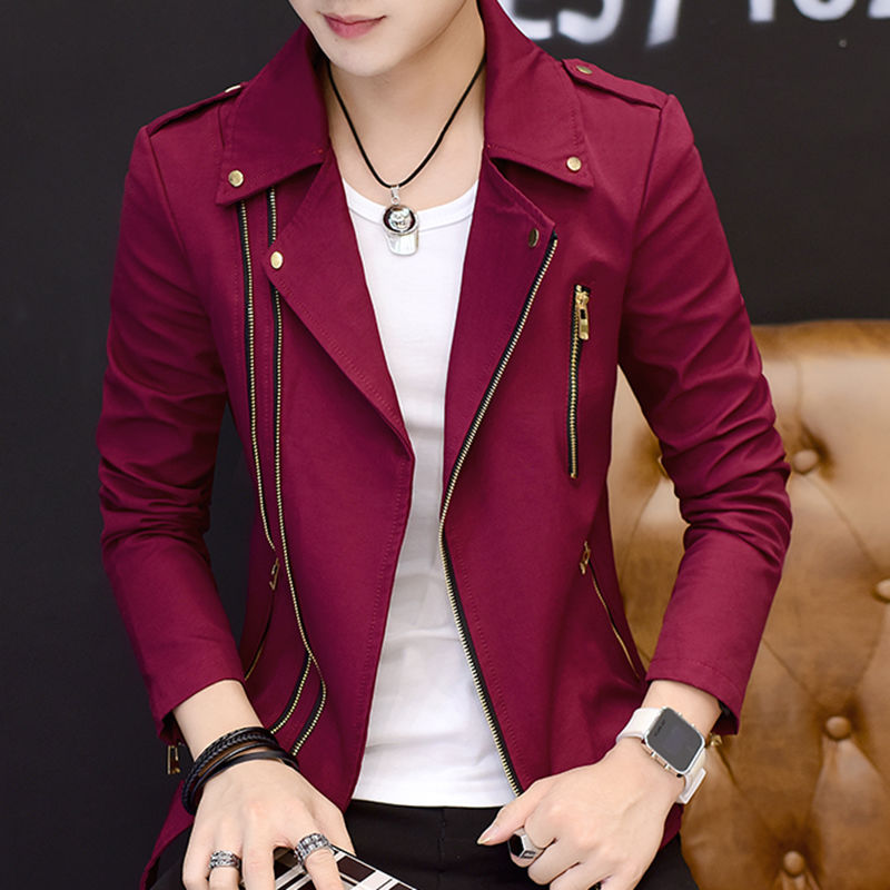 NardsJacket | Men's Classic Biker Leather Jacket-Burgundy-S-State of Style