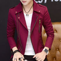 NardsJacket | Men's Classic Biker Leather Jacket-Burgundy-S-State of Style