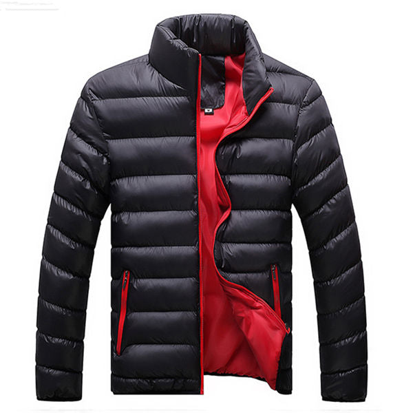NardsJacket | Men's Insulated Puffer Coat-Black and Red-M-State of Style