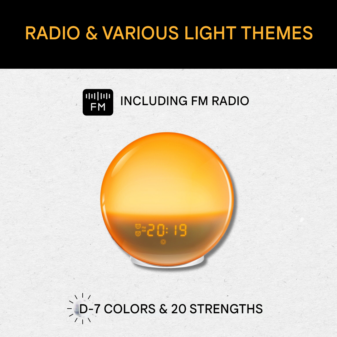 Natural Alarm Clock with Wake-up Light - GlowRise-State of Style