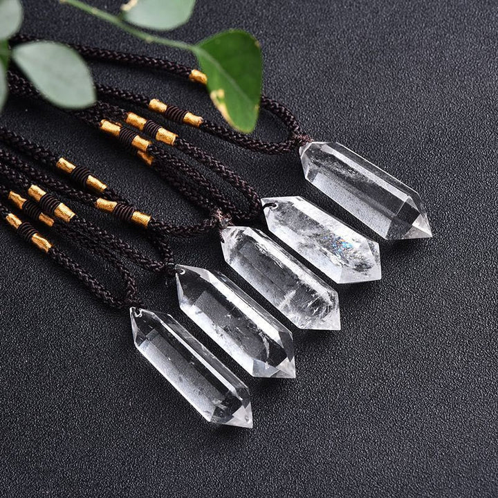 Natural Crystal Amethyst Healing Necklace - Lyra-Clear Crystal-State of Style