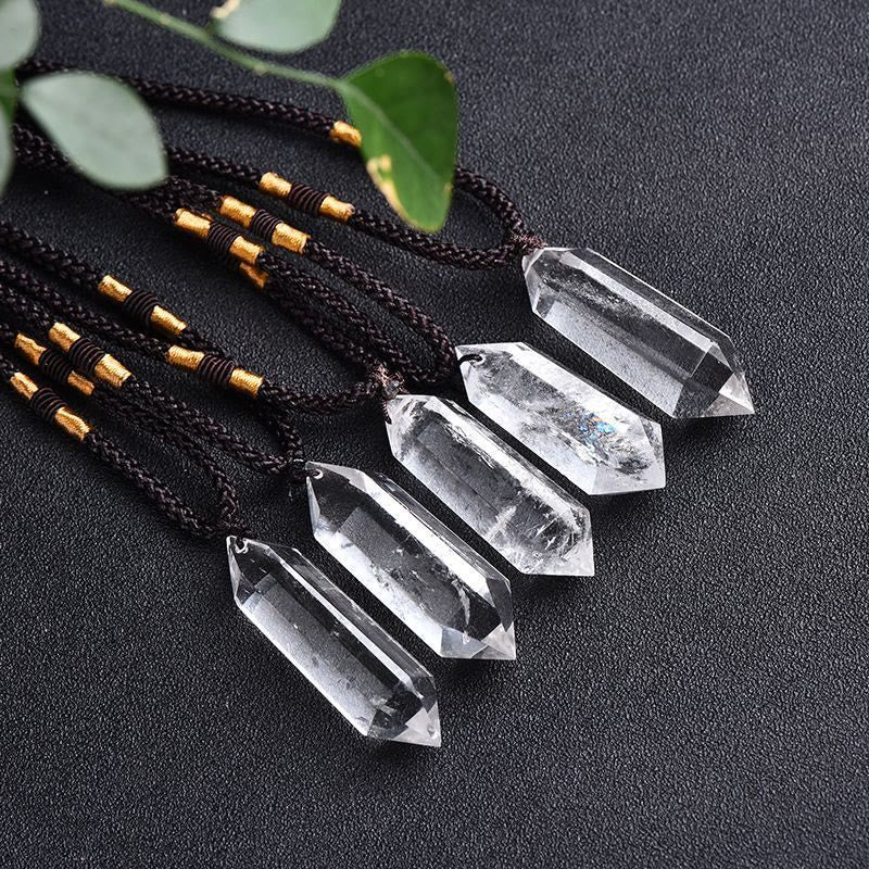 Natural Crystal Amethyst Healing Necklace - Lyra-Clear Crystal-State of Style