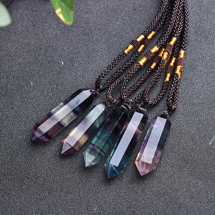 Natural Crystal Amethyst Healing Necklace - Lyra-Fluorite-State of Style