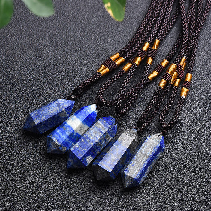 Natural Crystal Amethyst Healing Necklace - Lyra-Lapis Lazuli-State of Style