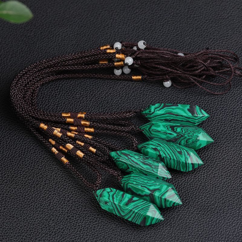 Natural Crystal Amethyst Healing Necklace - Lyra-Malachite-State of Style