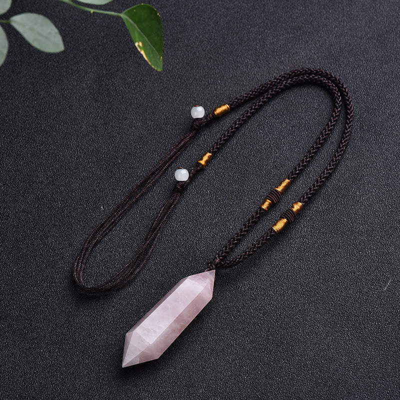 Natural Crystal Amethyst Healing Necklace - Lyra-Rose Quartz-State of Style