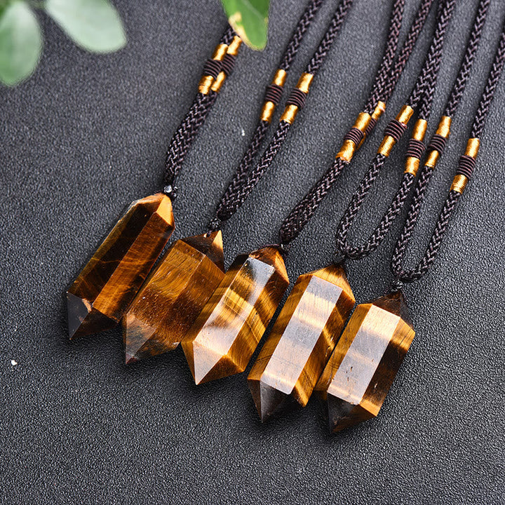 Natural Crystal Amethyst Healing Necklace - Lyra-Tiger’s Eye-State of Style