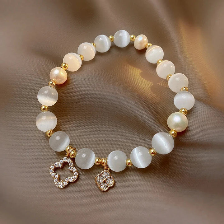 NATURAL CRYSTAL AND PEARL BRACELET-State of Style