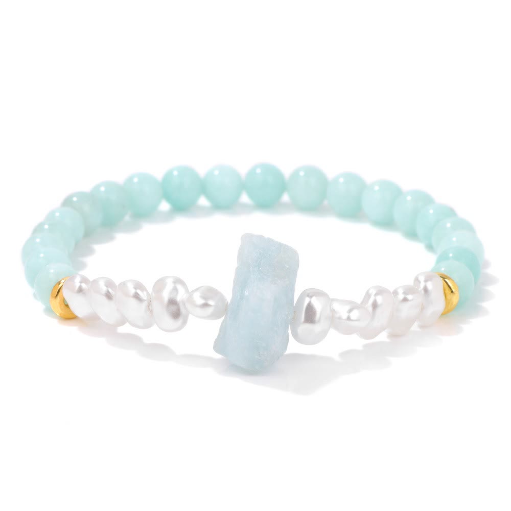 Natural Crystal Bead Bracelet - Eline-Amazonite-State of Style