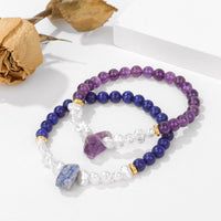 Natural Crystal Bead Bracelet - Eline-Amethyst-State of Style