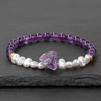 Natural Crystal Bead Bracelet - Eline-Amethyst-State of Style