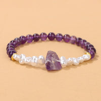 Natural Crystal Bead Bracelet - Eline-Amethyst-State of Style