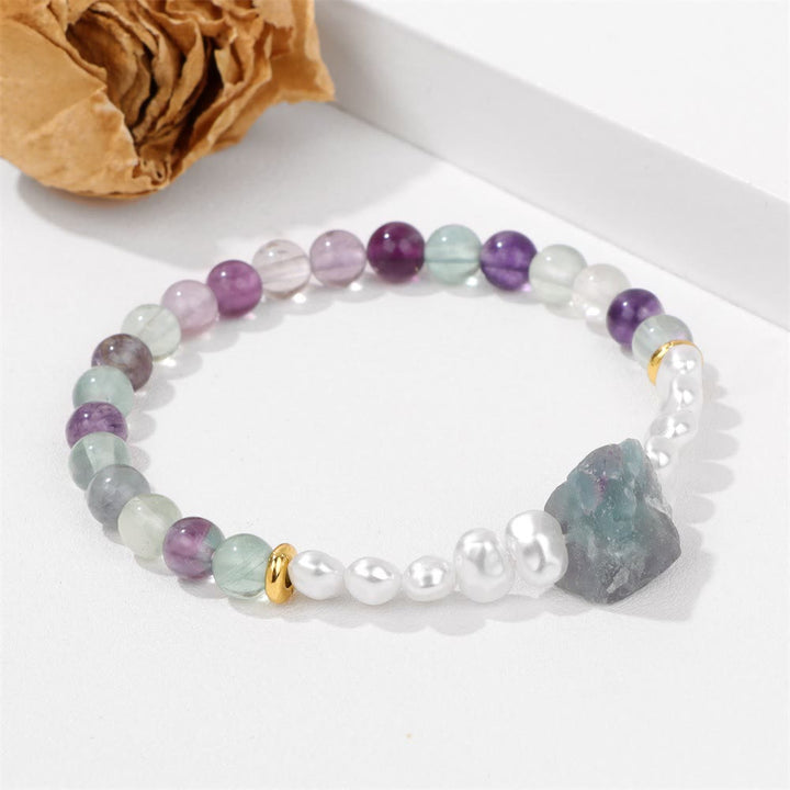 Natural Crystal Bead Bracelet - Eline-Amethyst-State of Style