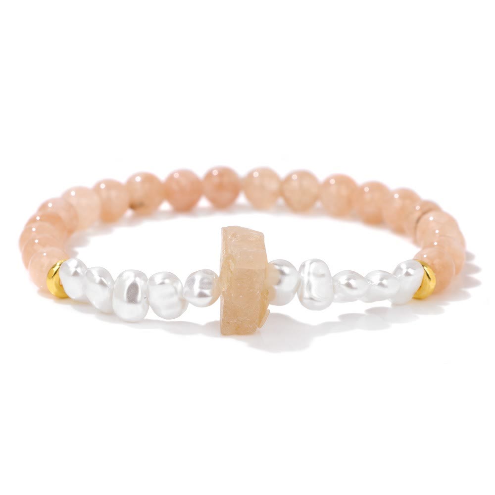 Natural Crystal Bead Bracelet - Eline-Sunstone-State of Style