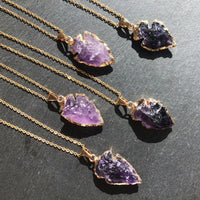 Natural Crystal Carnelian Arrowhead Necklace - Aeliana-Amethyst-State of Style