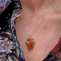 Natural Crystal Carnelian Arrowhead Necklace - Aeliana-Carnelian-State of Style