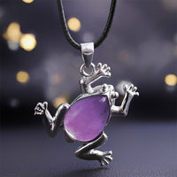 Natural Crystal Frog Meditation Necklace - Gaia-Amethyst-State of Style
