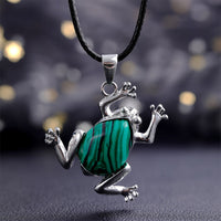 Natural Crystal Frog Meditation Necklace - Gaia-Malachite-State of Style