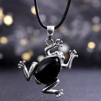 Natural Crystal Frog Meditation Necklace - Gaia-Obsidian-State of Style