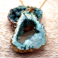 Natural Crystal Geode Pendant - Gaia-Amethyst-State of Style